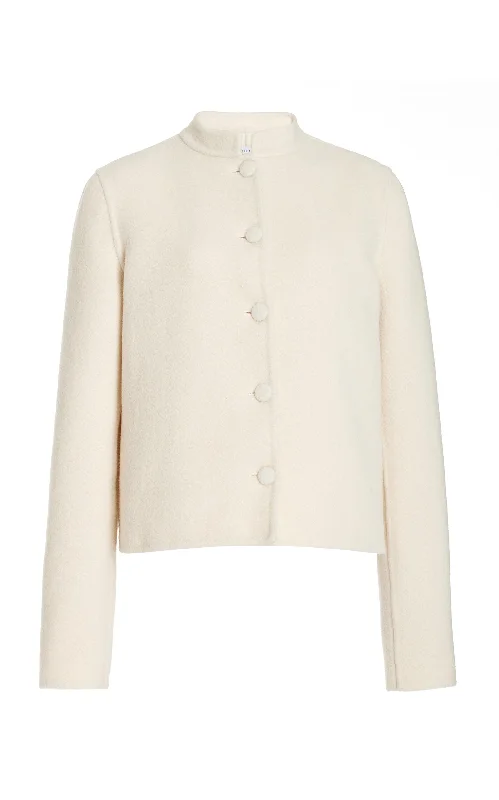 Women's Classic Outfit Larrington Jacket in Ivory Double-Face Recycled Cashmere Felt