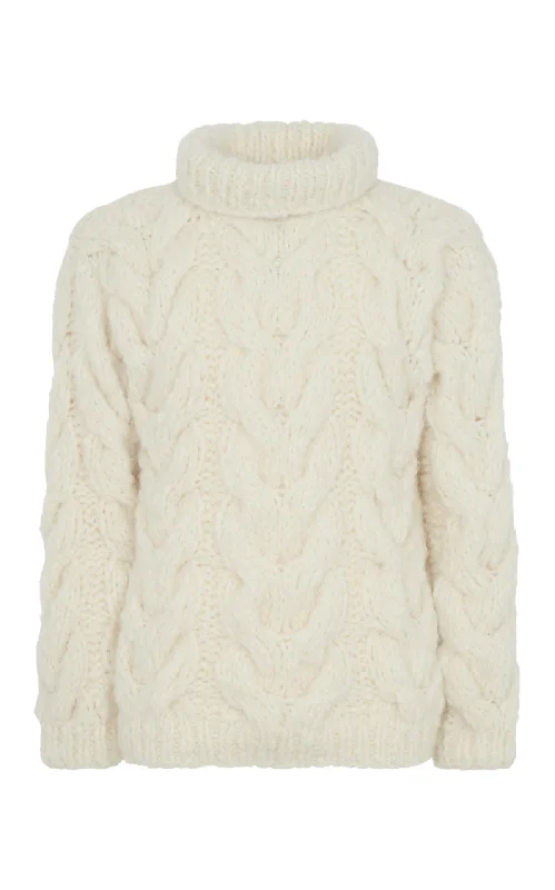 Best Online Boutiques For Women Ray Knit Sweater in Ivory Welfat Cashmere