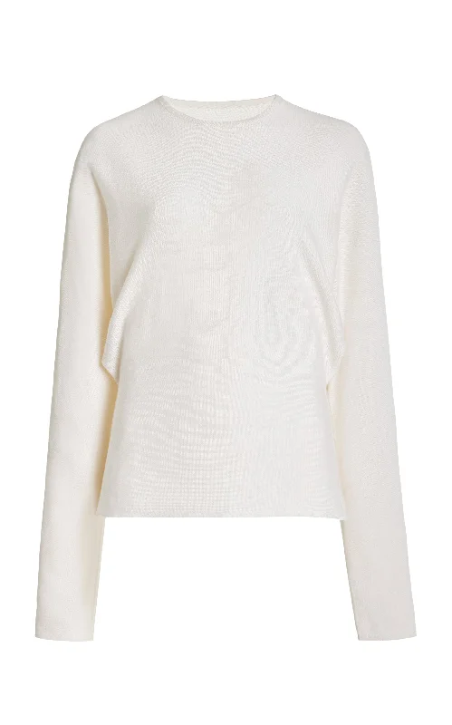 Women's Online Boutique Theodore Knit Sweater in Ivory Cashmere Silk