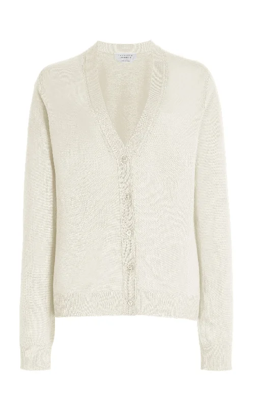 Affordable Online Boutiques Tori Knit Cardigan in Ivory Cashmere Silk