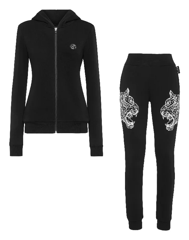 Women's Trendy Outfits Jogging Tracksuit: Hoodie/Trousers Tiger