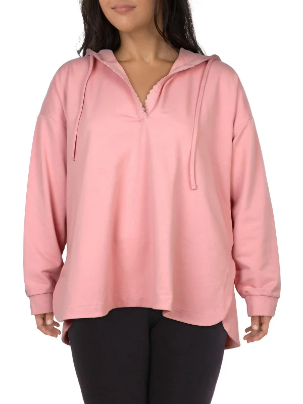 Modern Women's Outfit Plus Womens V Neck Sport Sweatshirt