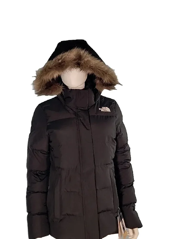 Women's Luxury Attire The North Face Gotham NF0A874MJK3 Women's Black Hooded Parka Jacket M NCL454