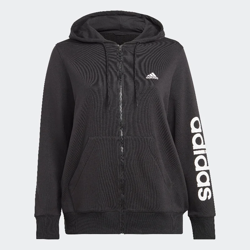 Comfortable Casual Wear Women's adidas Essentials Linear Full-Zip French Terry Hoodie (Plus Size)