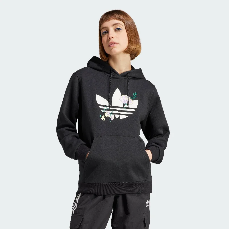 Fashionable Casual Tops Women's adidas Flower Embroidery Hoodie