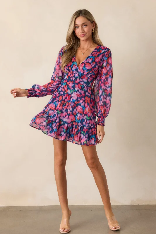 Flash Sale Or Flash Sales MINKPINK Calista Navy & Pink Floral Mini Dress