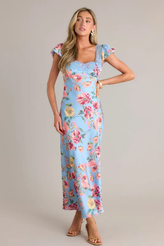 Chic & Cozy Apparel No One Better Sky Blue Floral Maxi Dress