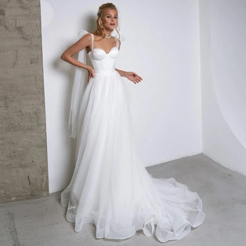 Online Clothing Boutiques Simple A-Line Sweetheart Backless Beach Wedding Dresses