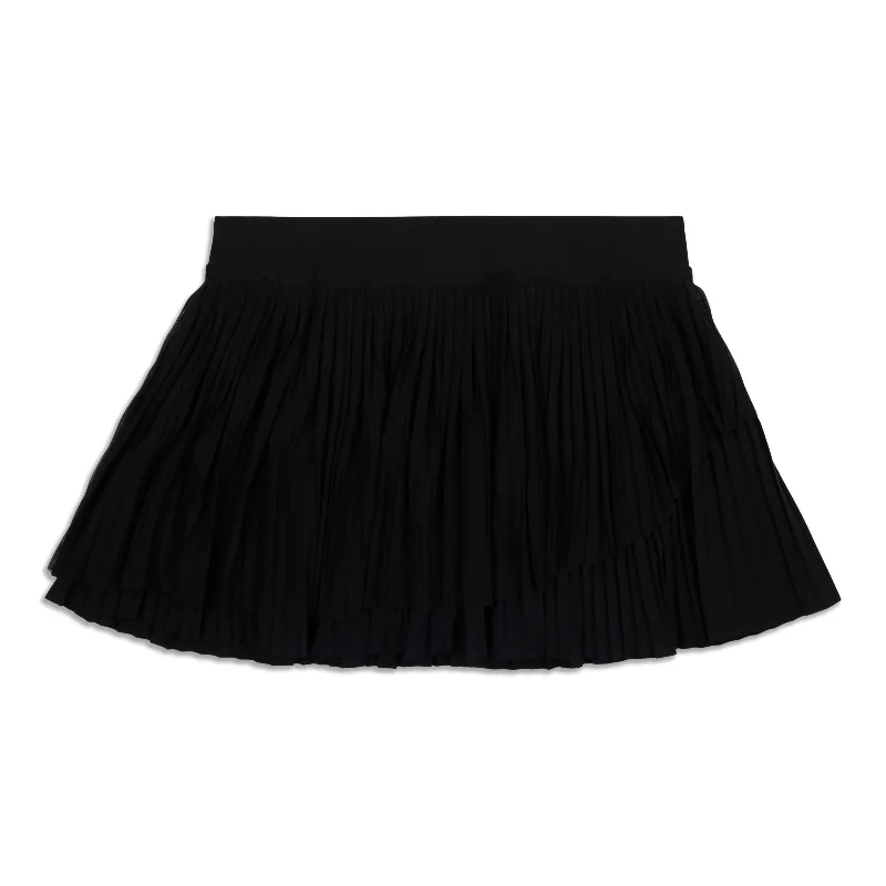 Women's Holiday Attire Tiered Pleats High-Rise Tennis Skirt - Resale