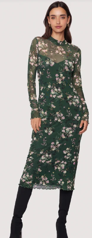 Women's Casual Apparel For Weekends Floral Midi Dress by Lost and Wander