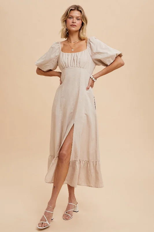 Trendy Women's Wear Linen Fit And Flare Dress