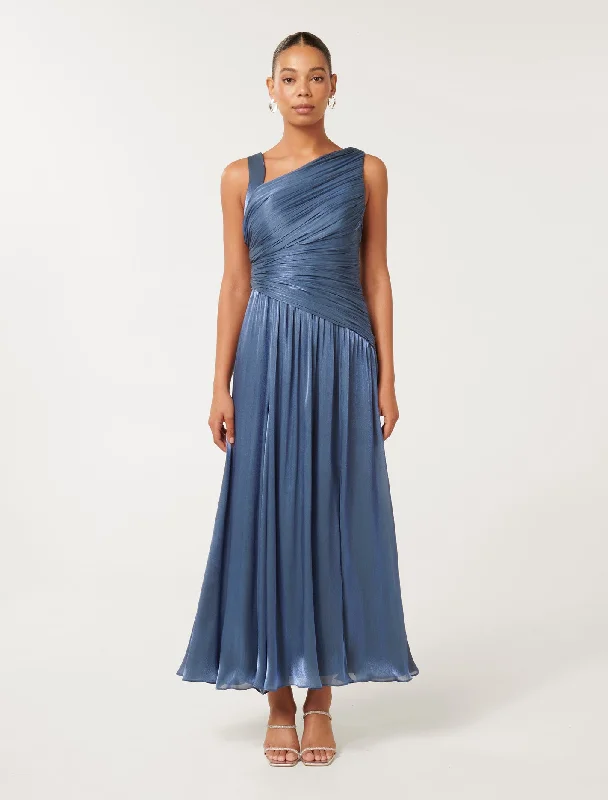 Trend Alert Nya Metallic Asym Maxi Dress