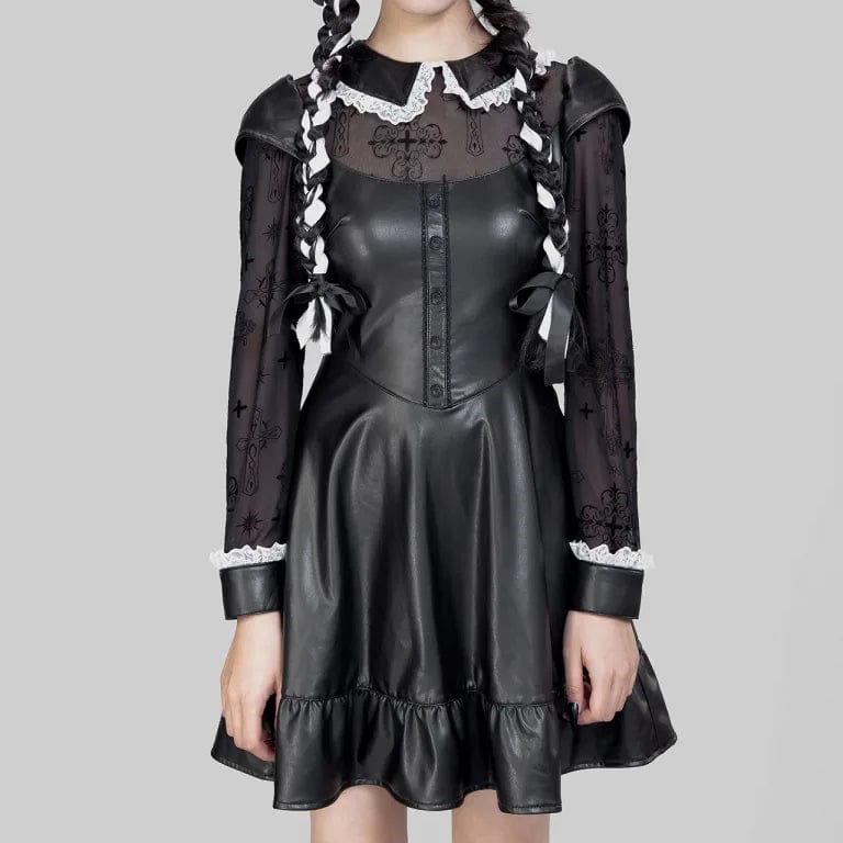 Women's Chic Apparel Women's Lolita Doll Collar Flared Sleeved Dress