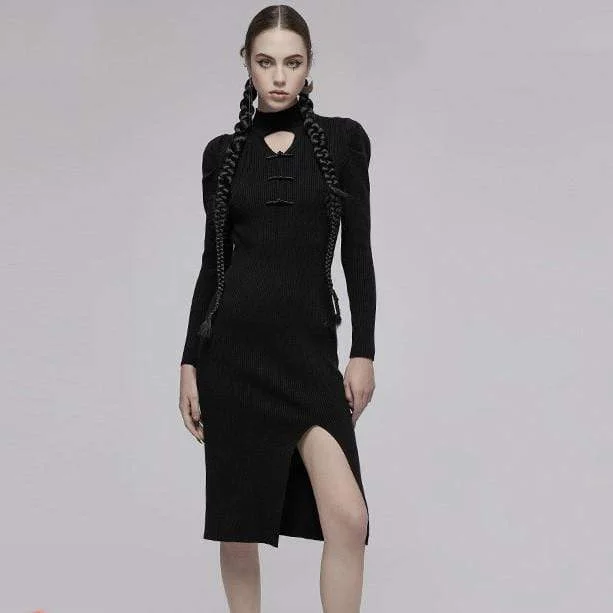 Women's Trendy Activewear Apparel Women's Punk Puff Sleeved Furcal Dress