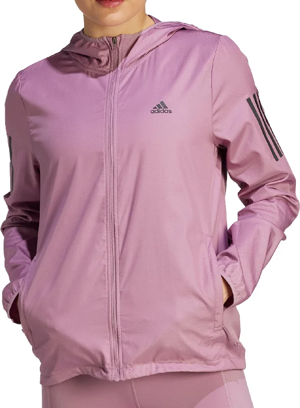 Elegant Women's Clothing Online adidas Own The Run Hooded Windbreaker Womens Running Jacket - Pink