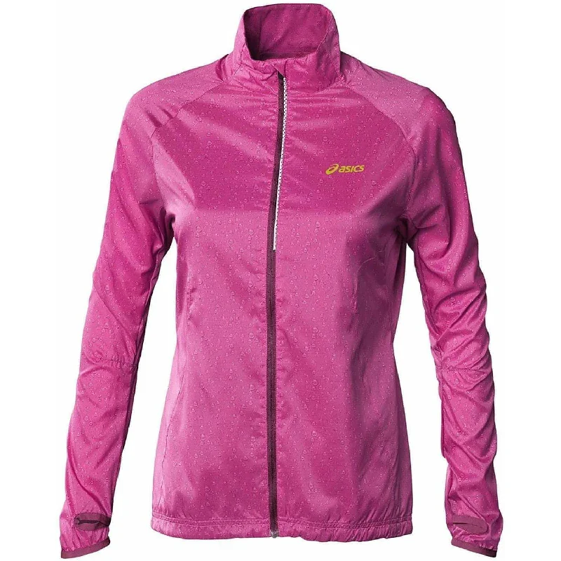 Minimalist Style Asics Printed Windbreaker Womens Running Jacket - Pink