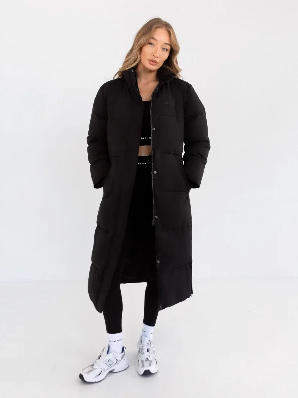 Fashion-forward Women's Clothing Ultimate Longline Puffer Coat - Black