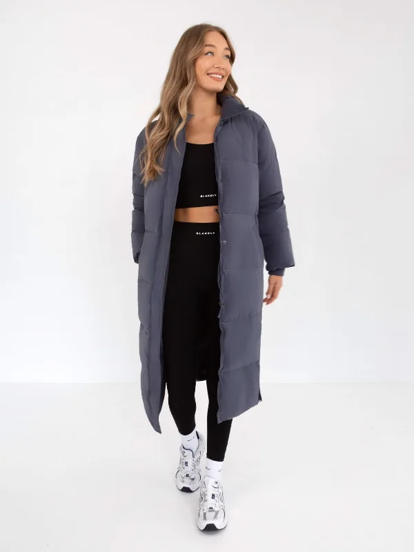 Luxury Women's Clothing Ultimate Longline Puffer Coat - Midnight Blue