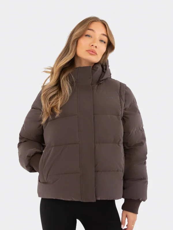 Chic Casual Wardrobe Essentials Multiway Puffer Coat 2 - Brown