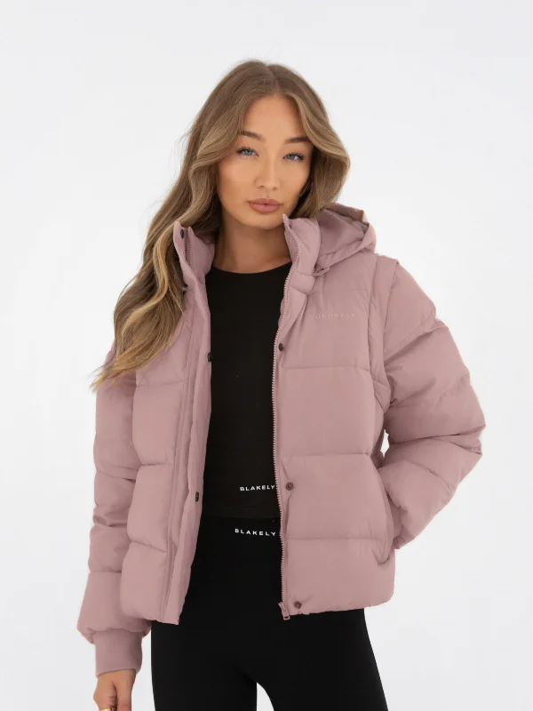 Relaxed Fit Women's Fashion Multiway Puffer Coat 2 - Pink