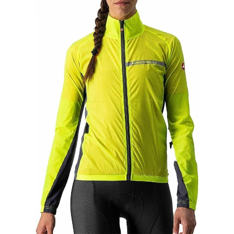 Rocker Chic Fashion Castelli Squadra Stretch Womens Cycling Jacket - Yellow