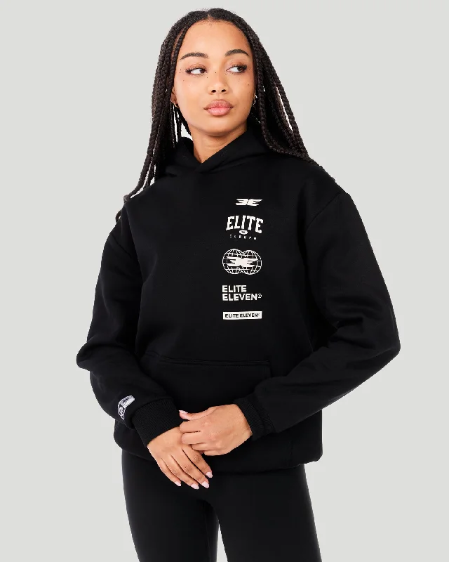 Women's Fashion-Forward Apparel Collective Hoodie - Black