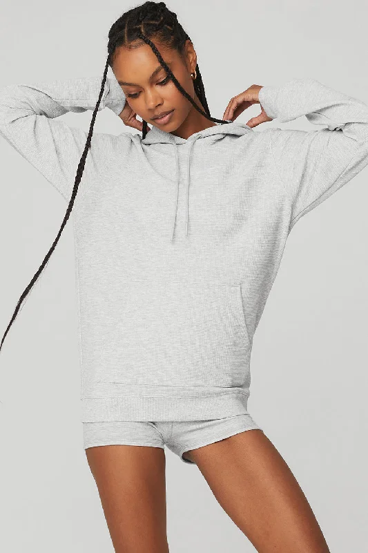 Holiday Discount Micro Waffle Fast Break Hoodie - Athletic Heather Grey