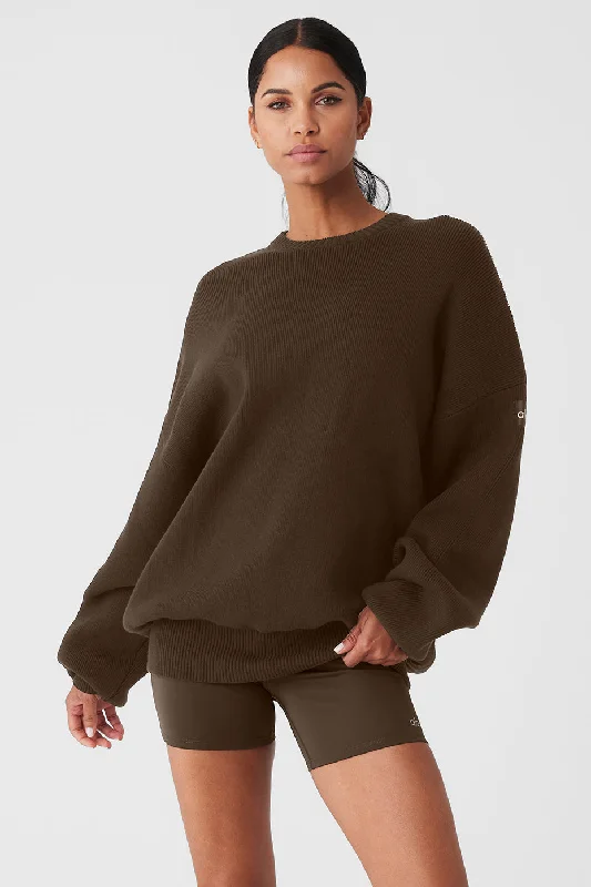 Extreme Clearance Deals Scholar Crew Neck Sweater - Espresso