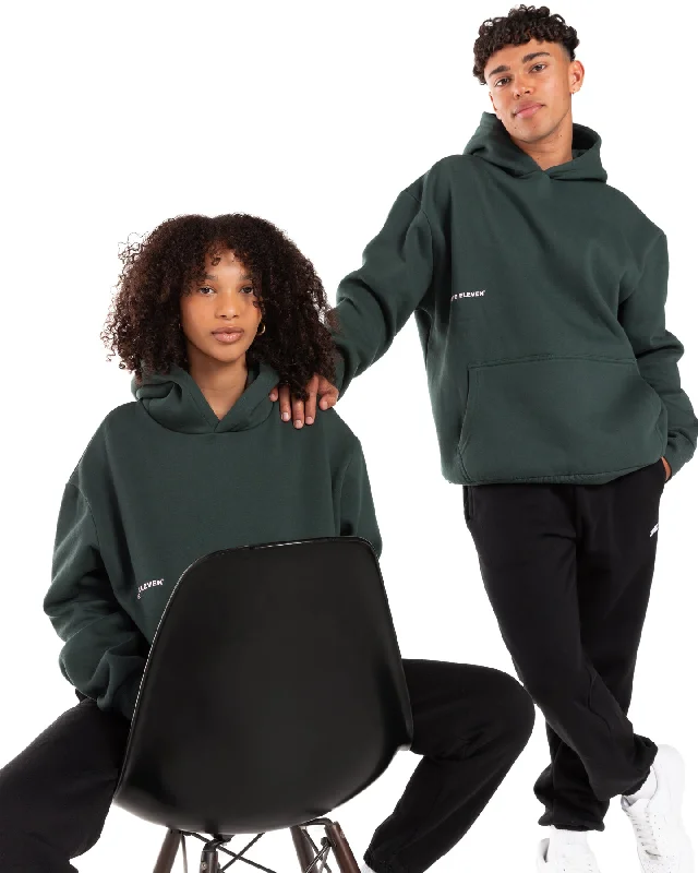 Athleisure Wear Offset Hoodie - Forest