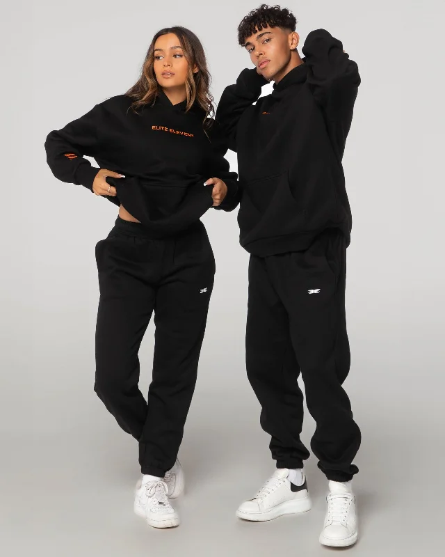 Elegant Women's Clothing Registered Hoodie - Black/Orange