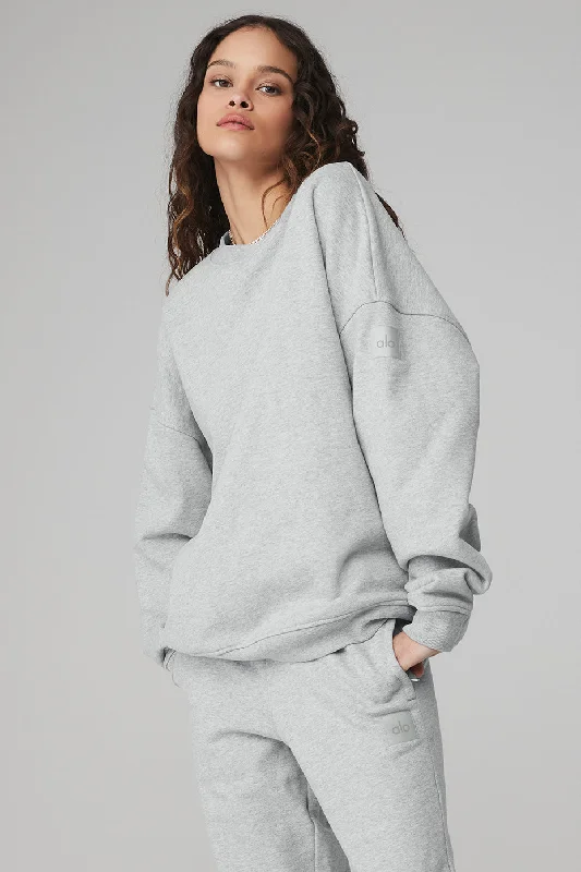 Women's Evening Wear for Special Occasions Renown Heavy Weight Crew Neck Pullover - Athletic Heather Grey