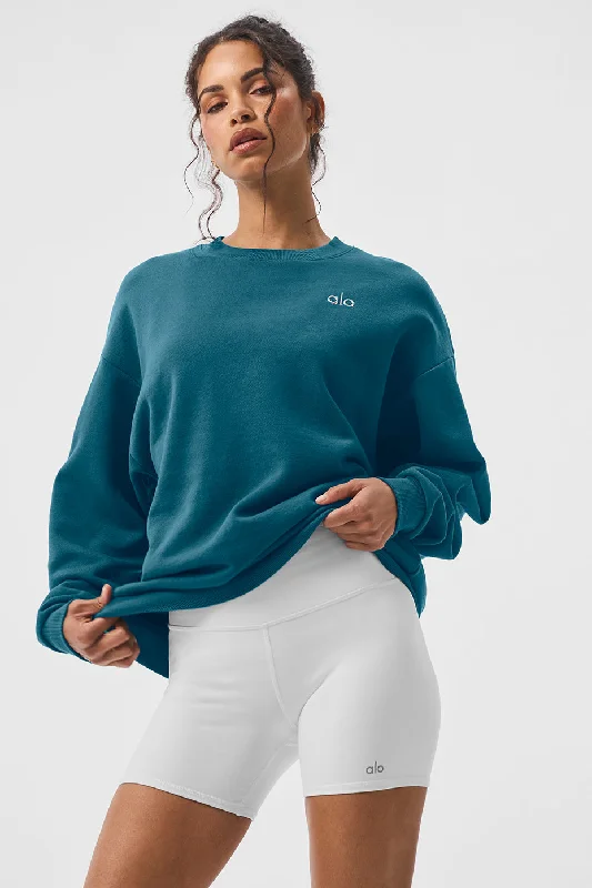 Exclusive Women's Fashion Collection Accolade Crew Neck Pullover - Oceanic Teal