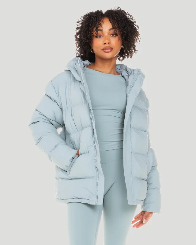 Clothes Women Unisex Puffer Jacket - Sea Foam