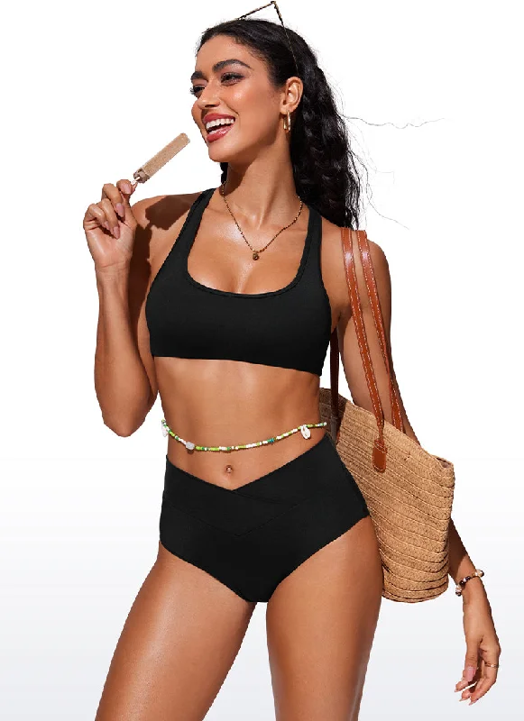 Laid-Back Elegance Bikini Bottom - V Cross Waist