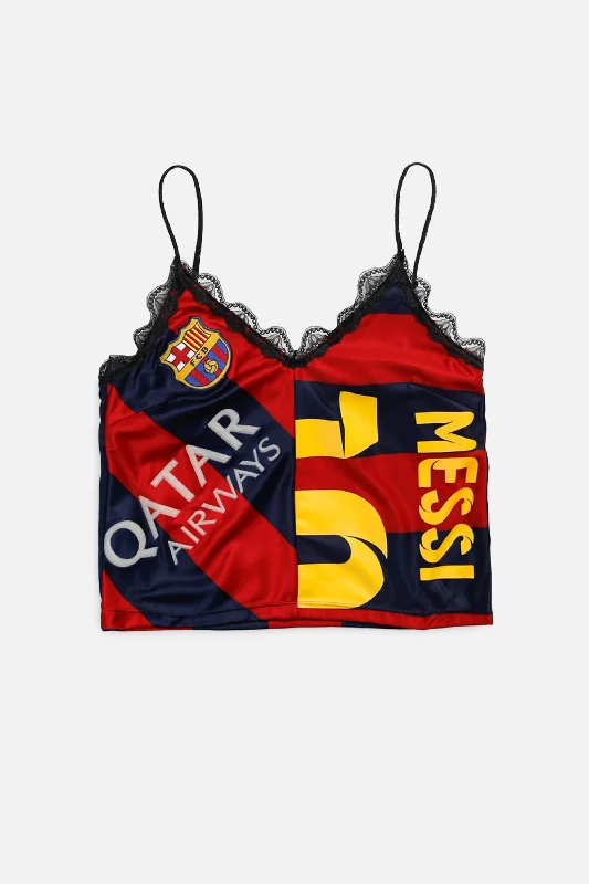 Women's Fashion-Forward Apparel Rework Barcelona Soccer Lace Tank - M