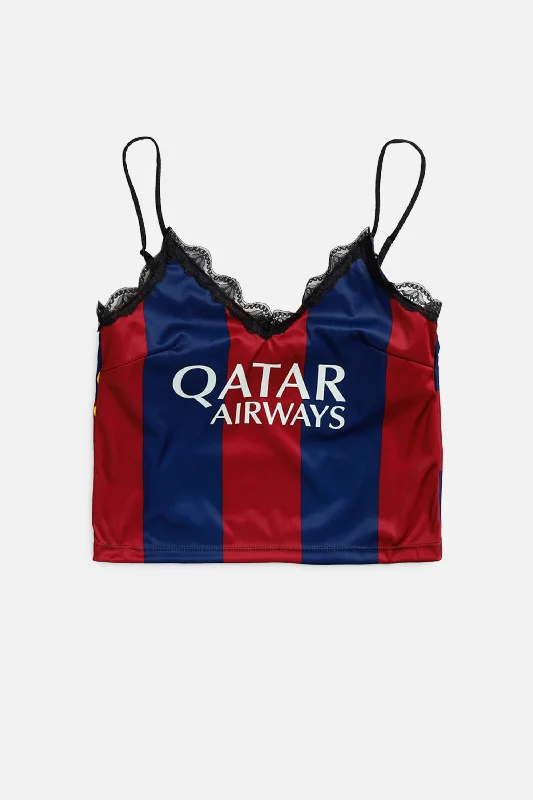 Women's High-Fashion Apparel Rework Barcelona Soccer Lace Tank- XS