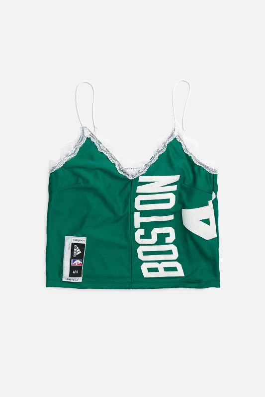 Stylish Women's Outerwear Apparel Rework Boston Celtics NBA Lace Tank - M