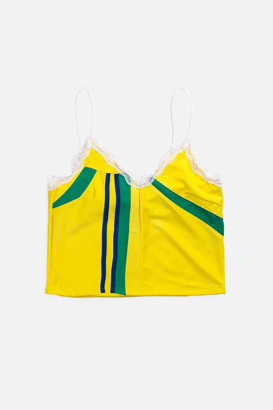 Urban Femme Streetwear Rework Brazil Soccer Lace Tank - S