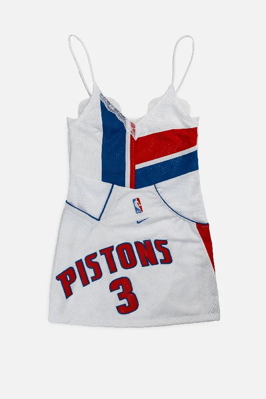 Affordable Women's Garments Rework Detroit Pistons NBA Lace Dress - XS