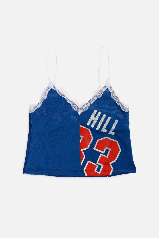 Sporty Streetwear Rework Detroit Pistons NBA Lace Tank - M