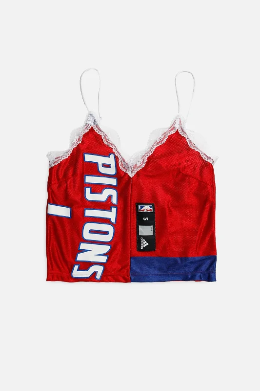 Women's Seasonal Apparel Rework Detroit Pistons NBA Lace Tank - S