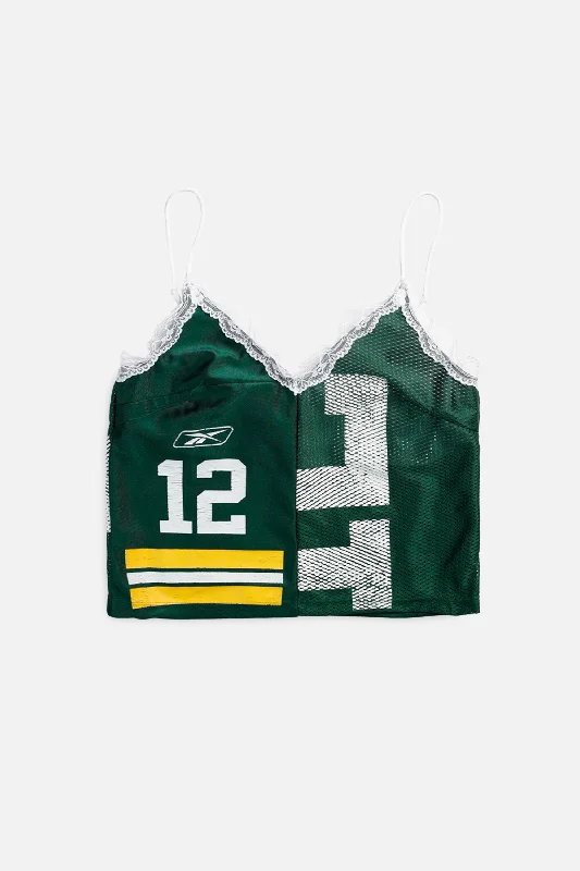 Women's Comfortable Lounge Garments Rework Green Bay Packers NFL Lace Tank - S