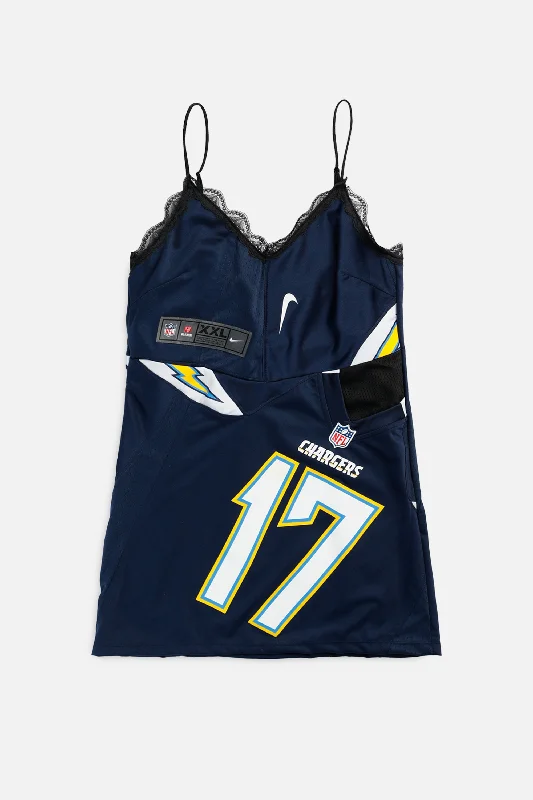 High End Women's Wear Rework LA Chargers NFL Lace Dress - S