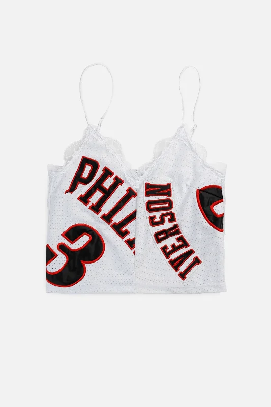 Women's Casual Apparel Rework Philadelphia 76ers NBA Lace Tank - L