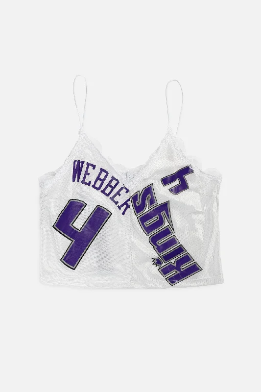 Rocker Chic Fashion Rework Sacramento Kings NBA Lace Tank - XXL