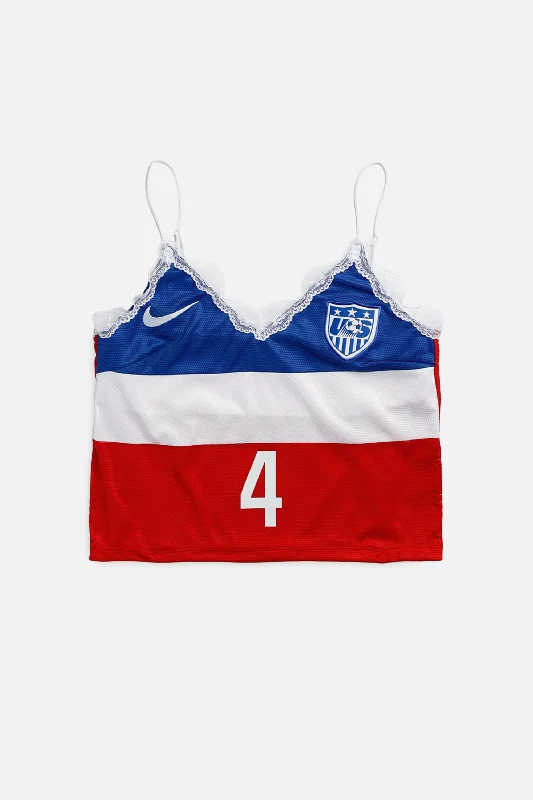 Women's Functional Apparel For Outdoor Activities Rework USA Soccer Lace Tank - L